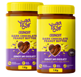 Yogabar Crunchy Peanut Butter (Buy 1 Get 1 Free) | Dark Chocolate Peanut Butter with High Protein & Anti-Oxidants | Creamy, Crunchy & Chocolatey